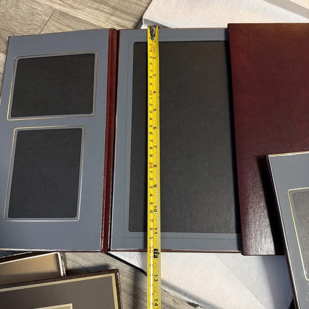 Lot Of 5 Vintage In Box Art Leather Folio For Photo Display Very Nice Multicolor